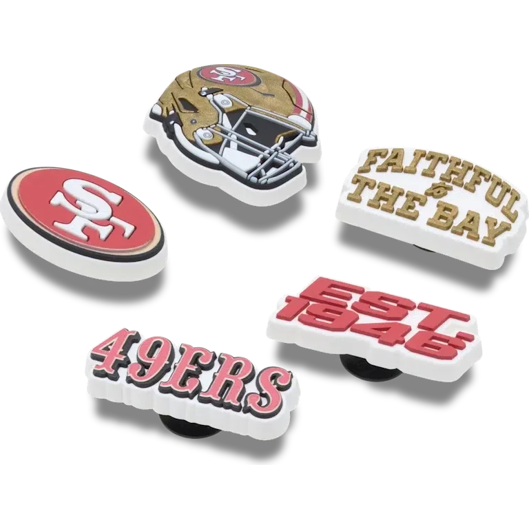 NFL San Francisco 49ers, σετ 5 γούριας Jibbitz για παπούτσια NFL San Francisco 49ers, σετ 5 γούριας Jibbitz για παπούτσια