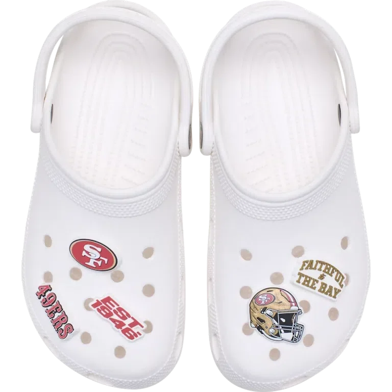 NFL San Francisco 49ers, σετ 5 γούριας Jibbitz για παπούτσια NFL San Francisco 49ers, σετ 5 γούριας Jibbitz για παπούτσια