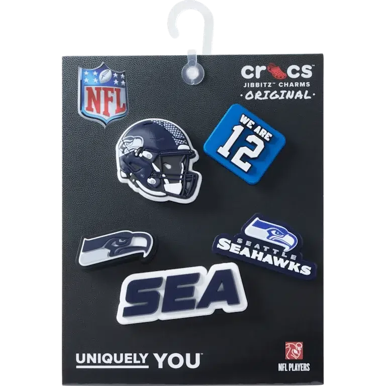 NFL Seattle Seahawks, σετ 5 γούρια Jibbitz για παπούτσια NFL Seattle Seahawks, σετ 5 γούρια Jibbitz για παπούτσια