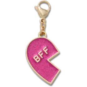 Ροζ Glitter BFF Γούρια Jibbitz αριστερά για τα παπούτσια