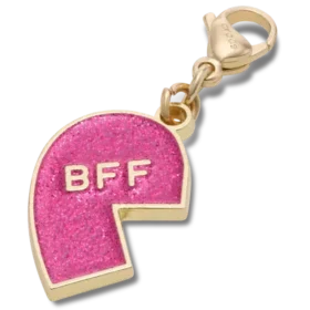 Ροζ Glitter BFF Γούρια Jibbitz αριστερά για τα παπούτσια