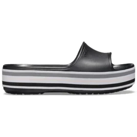 Σανδάλια Crocband Platform Slides “Μαύρο Γκρι Λευκό”