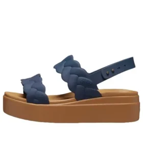 Σανδάλια με πλεκτή σόλα και τακούνι Brooklyn “Blue Brown”