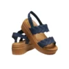 Σανδάλια με πλεκτή σόλα και τακούνι Brooklyn “Blue Brown”