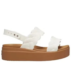 Σανδάλια με πλεκτή σόλα και τακούνι Brooklyn “White Brown”