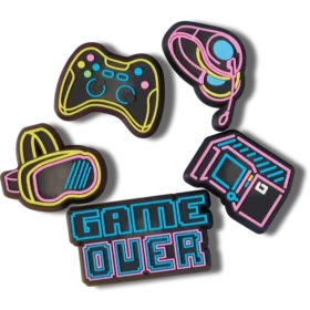 Σειρά 5 γουριών Jibbitz™ «Lights up Neon Gamer»