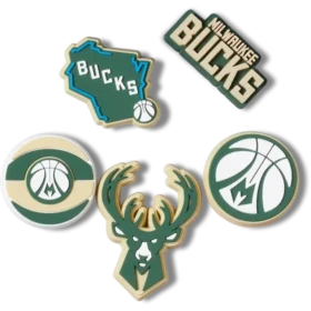 Σειρά 5 γούρων Jibbitz™ «NBA Milwaukee Bucks»