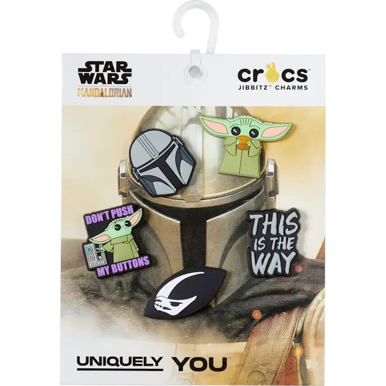 Σειρά 5 τεμαχίων Γούρια Jibbitz™ με θέμα τη σειρά «The Mandalorian» της Disney Σειρά 5 τεμαχίων Γούρια Jibbitz™ με θέμα τη σειρά «The Mandalorian» της Disney
