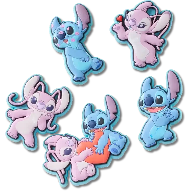 Σετ 5 γούρων Jibbitz για παπούτσια Disney Stitch & Angel Σετ 5 γούρων Jibbitz για παπούτσια Disney Stitch & Angel