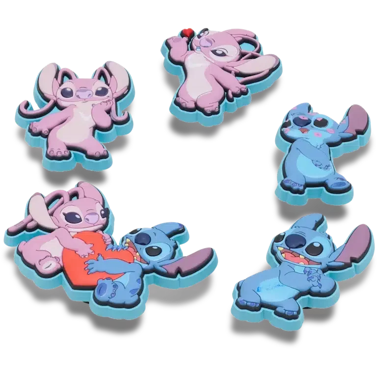 Σετ 5 γούρων Jibbitz για παπούτσια Disney Stitch & Angel Σετ 5 γούρων Jibbitz για παπούτσια Disney Stitch & Angel