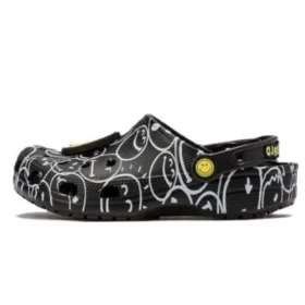 Smiley World Classic Clogs «Μαύρο Λευκό Κίτρινο»