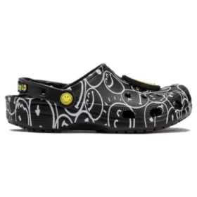 Smiley World Classic Clogs «Μαύρο Λευκό Κίτρινο»